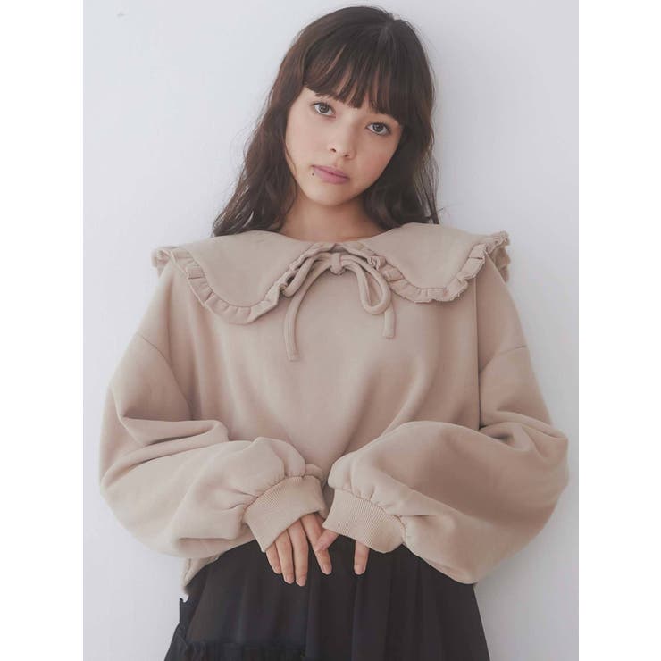 フリルリボントレーナー[品番：MKSW0041492]｜merry jenny