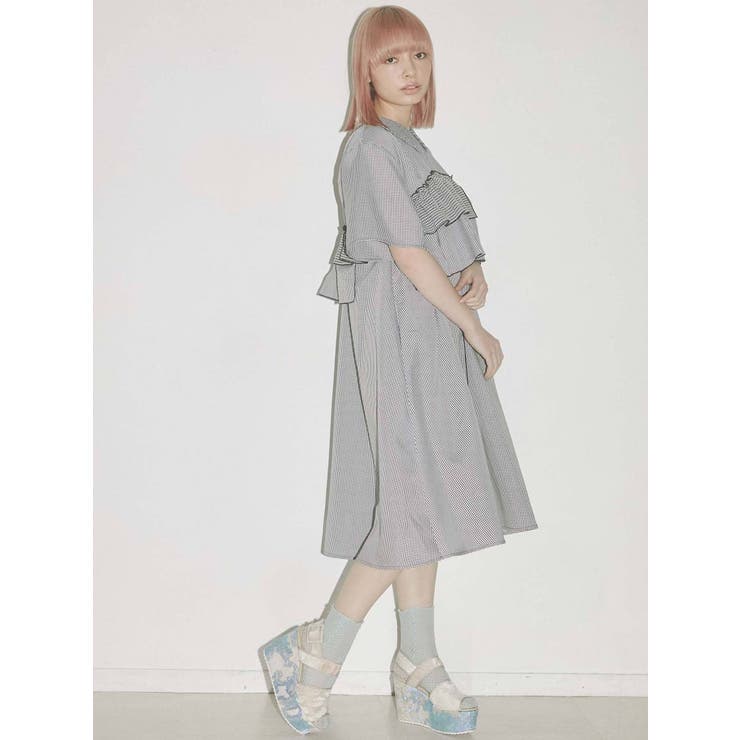 WEB限定】ギンガムパッチワークワンピース[品番：MKSW0042584