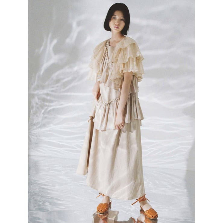 アシメフリルカットロングワンピース[品番：MKSW0044205]｜merry jenny 