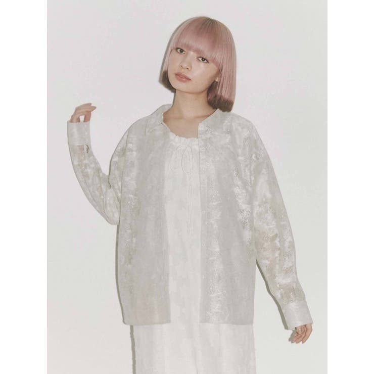 merry jenny fog lace sheer shirt（ベージュ） -靴
