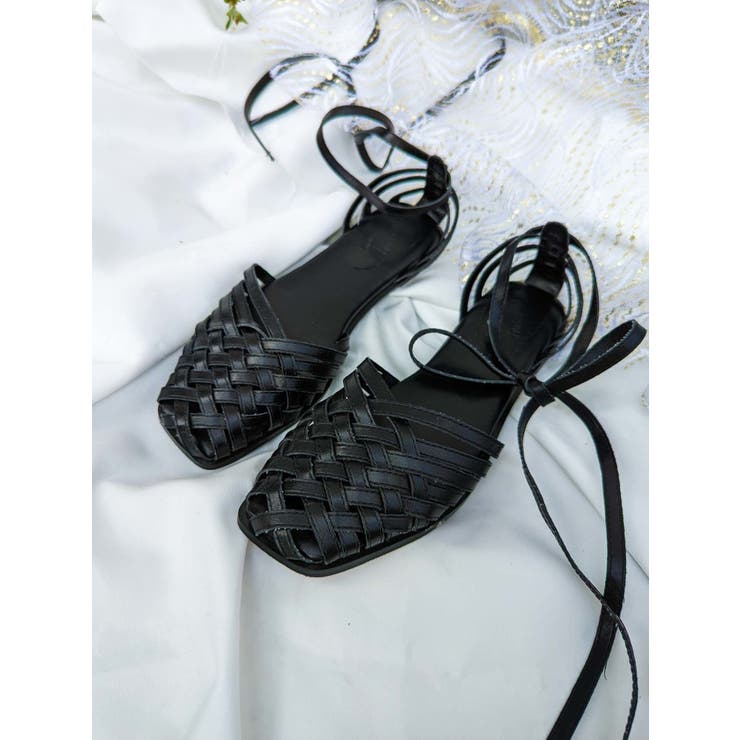 ブラック | メッシュレースアップshoes | merry jenny