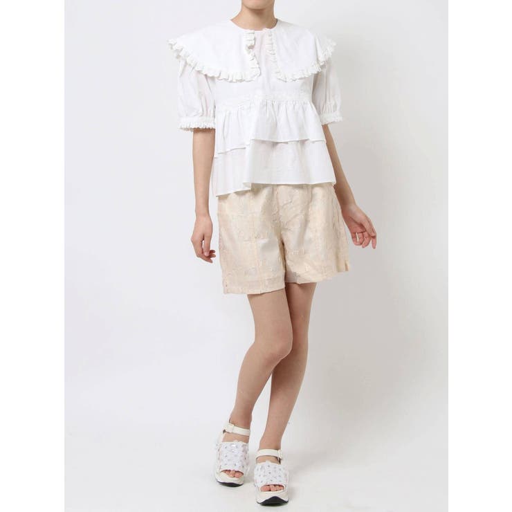 merry jenny flowerニットショートパンツ merry jenny（メリージェニー）の「flowerニットショートパンツ