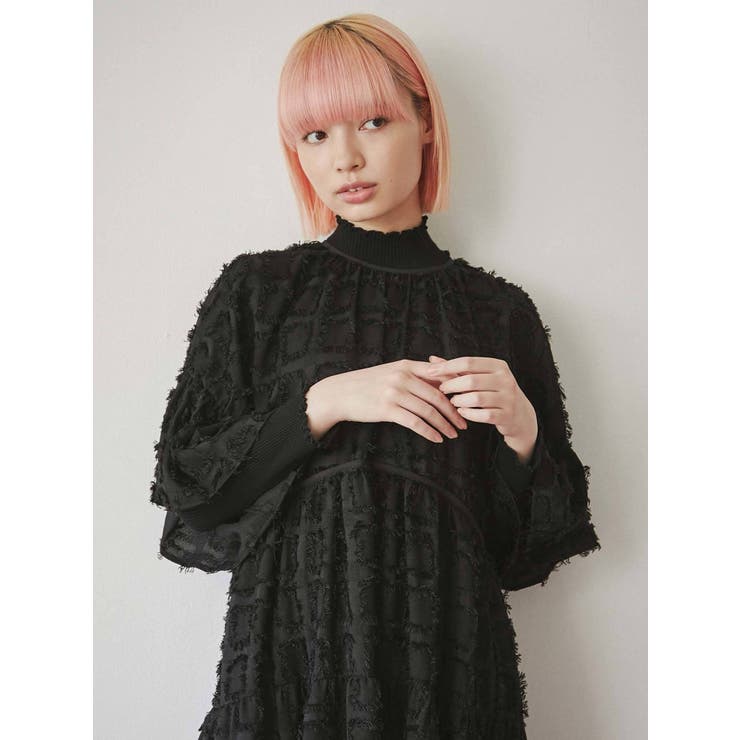squareティアードロングドレス[品番：MKSW0045853]｜merry jenny