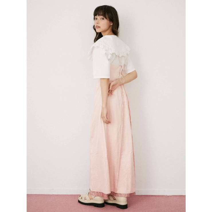 satinアシメストラップキャミワンピース[品番：MKSW0046154]｜merry 