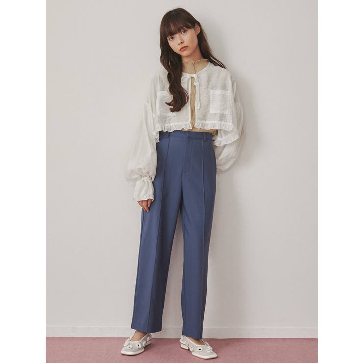 floralショートブラウス[品番：MKSW0046755]｜merry jenny