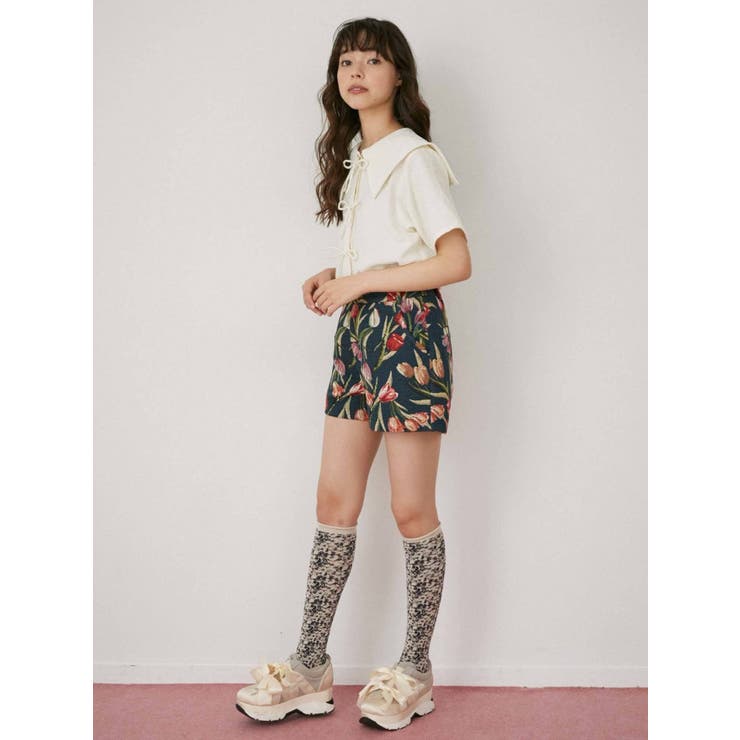 チューリップジャガードショートパンツ[品番：MKSW0046065]｜merry