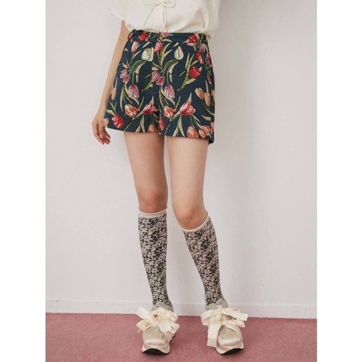 merry jenny flowerニットショートパンツ merry jenny（メリージェニー）の「flowerニットショートパンツ