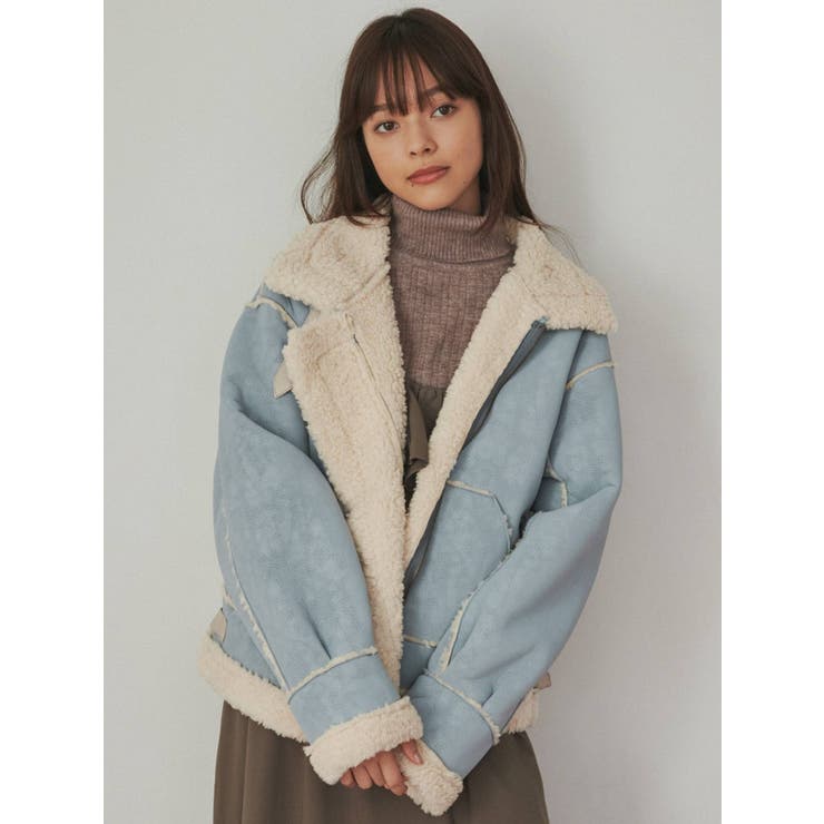 merry jenny メリージェニー フェイクカラームートンジャケット 新品 merry jenny（メリージェニー）の「フェイクカラームートンジャケット