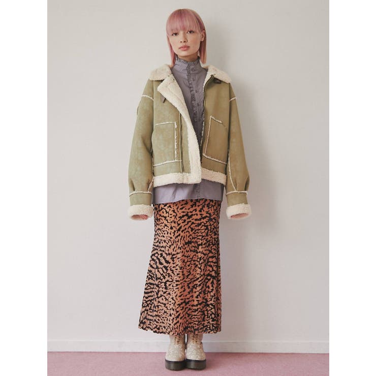 フェイクカラームートンジャケット[品番：MKSW0047068]｜merry jenny