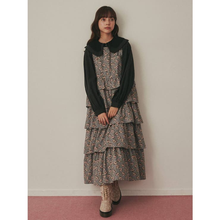 floral dotティアードジャンスカ[品番：MKSW0046087]｜merry  jenny（メリージェ二ー）のレディースファッション通販｜SHOPLIST（ショップリスト）