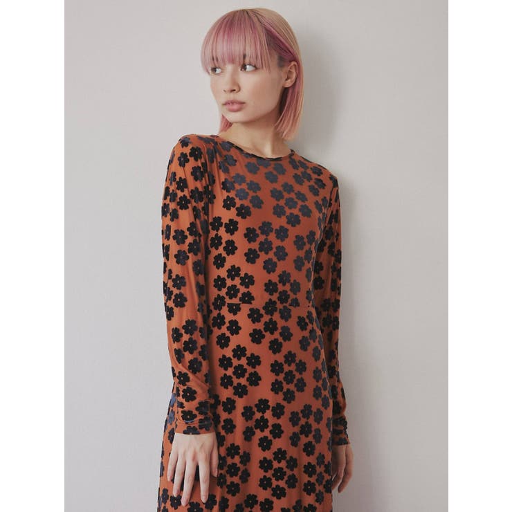 flowerオパールベロアワンピース[品番：MKSW0047892]｜merry jenny 