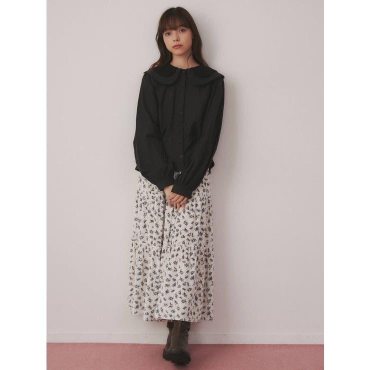 ラウンドダブルカラーブラウス[品番：MKSW0047072]｜merry jenny 
