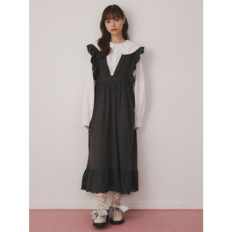 ラウンドダブルカラーブラウス[品番：MKSW0047072]｜merry jenny 