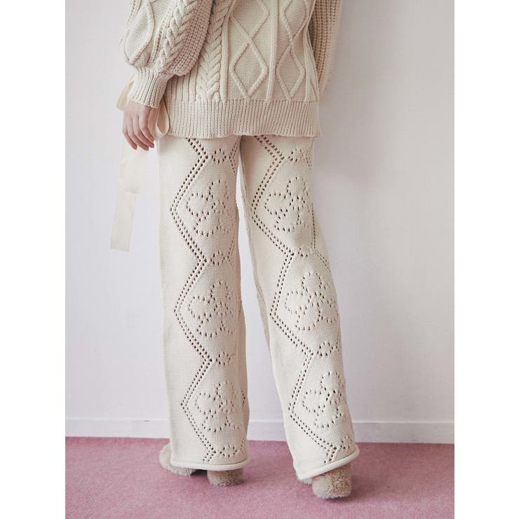 flower knit pants[品番：MKSW0045802]｜merry jenny（メリージェ二ー