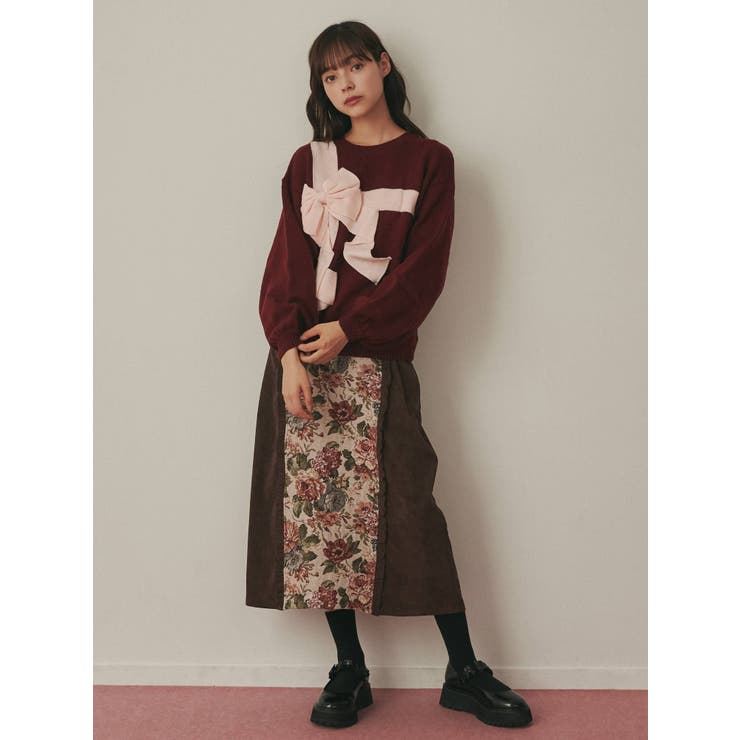 プレゼントリボンニット[品番：MKSW0047897]｜merry jenny（メリージェ