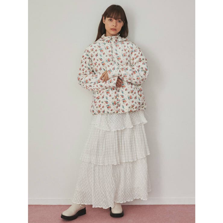 floralベロアキルトジャケット[品番：MKSW0047078]｜merry jenny