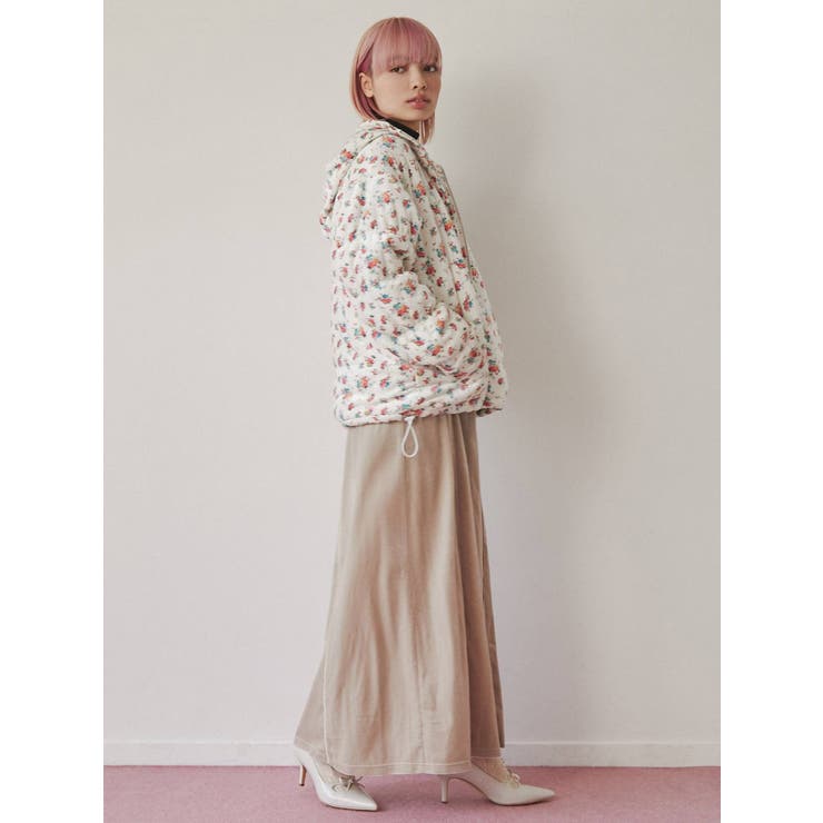 floralベロアキルトジャケット | merry jenny | 詳細画像9 