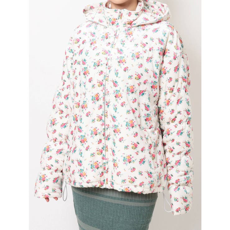 オフホワイト | floralベロアキルトジャケット | merry jenny