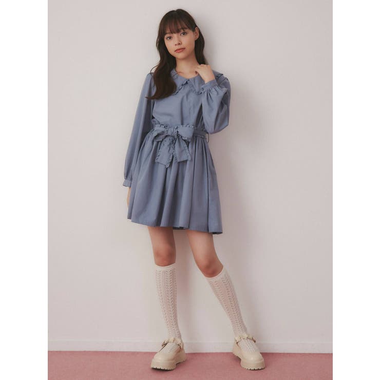 merry jenny フリルリボンミニワンピース merry jenny（メリージェニー）の「フリルリボンミニワンピース