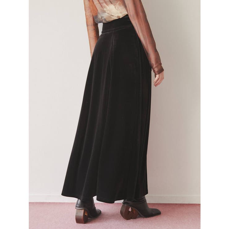 ハイウエストベロアロングスカート[品番：MKSW0047084]｜merry jenny