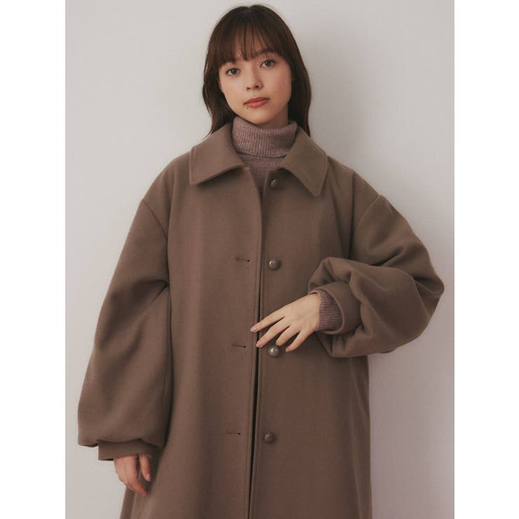 ギャザースリーブAラインコート[品番：MKSW0048956]｜merry jenny