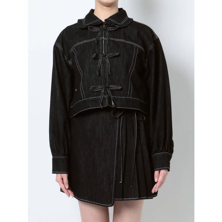 merry jenny メリージェニー リボン デニム ジャケット merry jenny（メリージェニー）の「デニムリボンジャケット