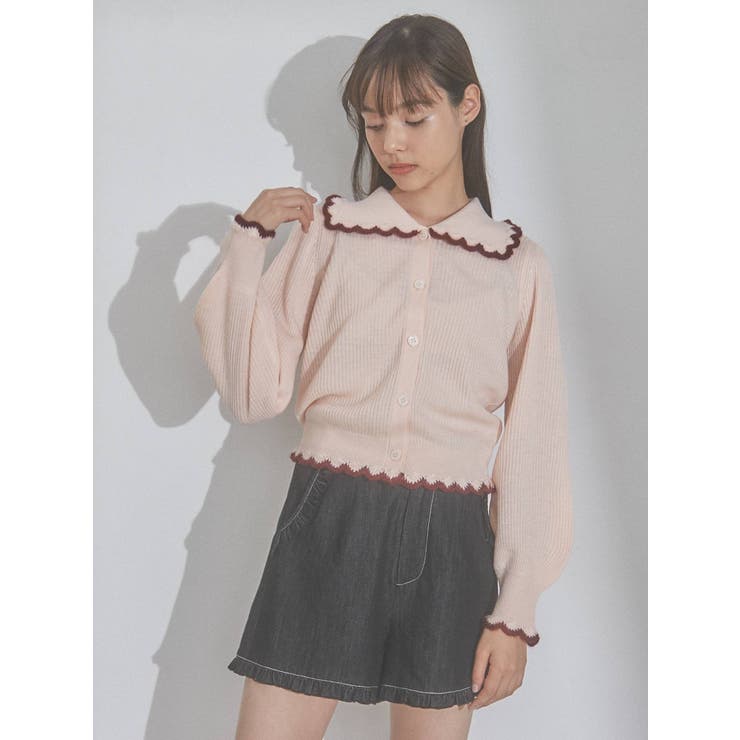 フリルデニムショートパンツ[品番：MKSW0048966]｜merry jenny