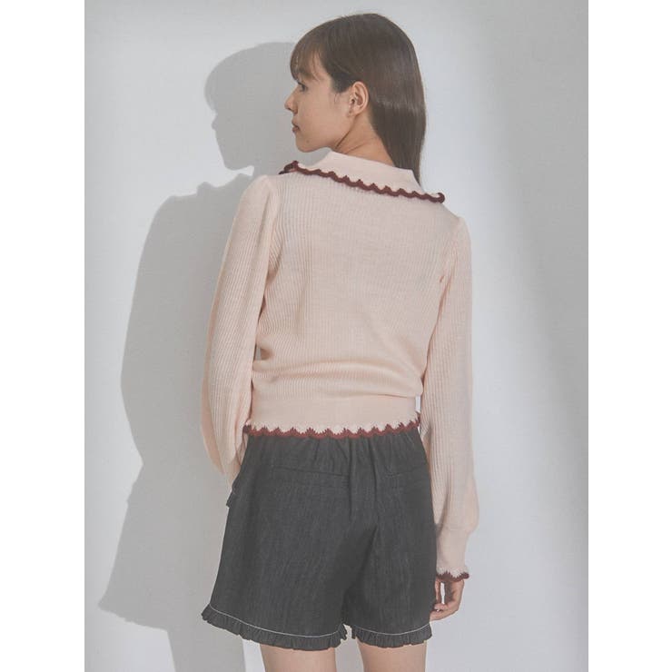 フリルデニムショートパンツ[品番：MKSW0048966]｜merry jenny