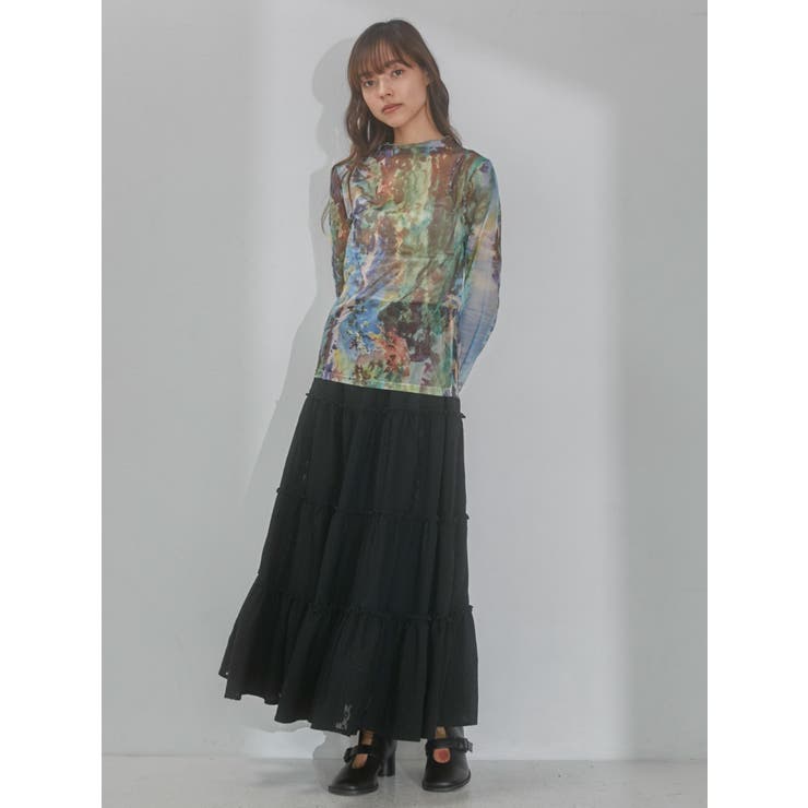 merryjenny diary シアーメッシュ tops diaryシアーメッシュtops[品番：MKSW0049959]｜merry jenny