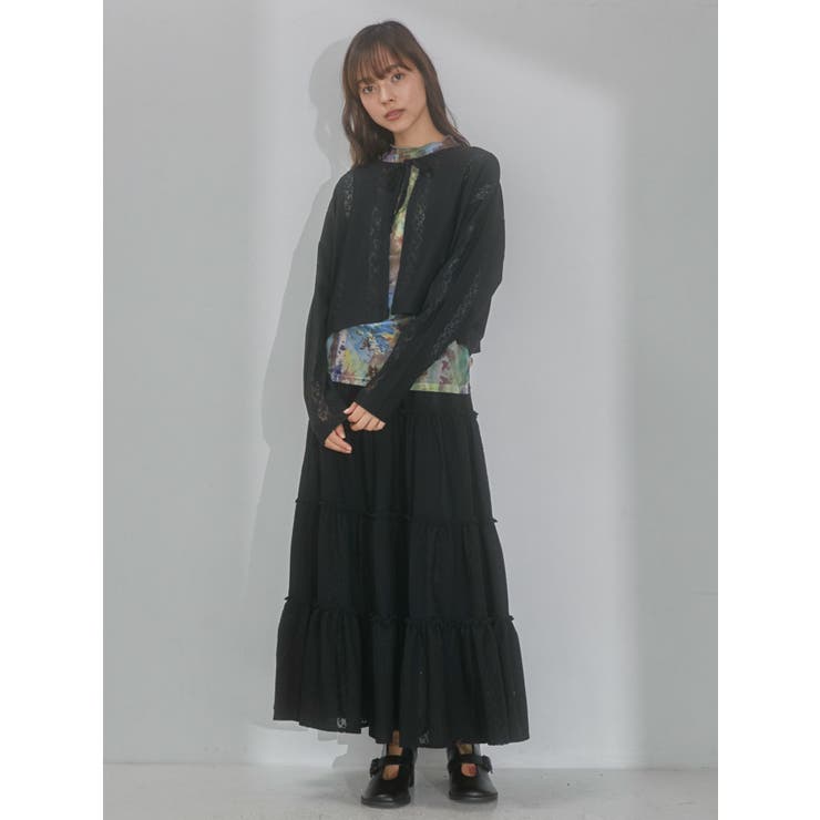 merryjenny diary シアーメッシュ tops merry jenny（メリージェニー）の「diaryシアーメッシュtops（T