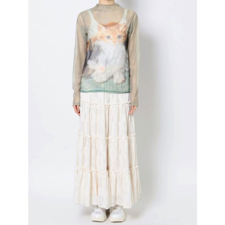 diaryシアーメッシュtops[品番：MKSW0049959]｜merry jenny