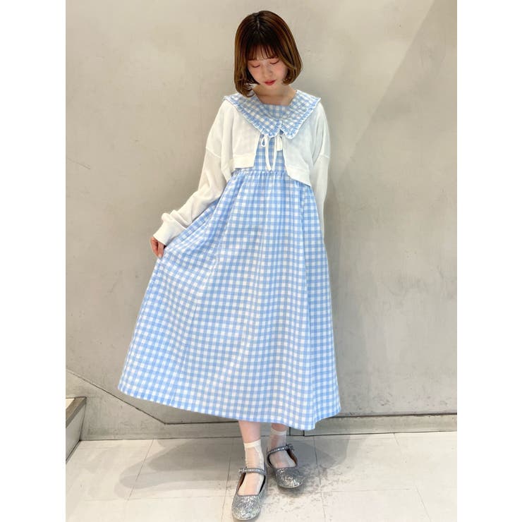 韓国 ファッション通販 flowerギンガムワンピース[品番：MKSW0049964]｜merry jenny ワンピース