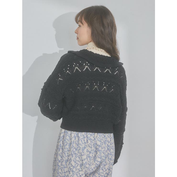 フリルカラーカーディガン[品番：MKSW0048980]｜merry jenny
