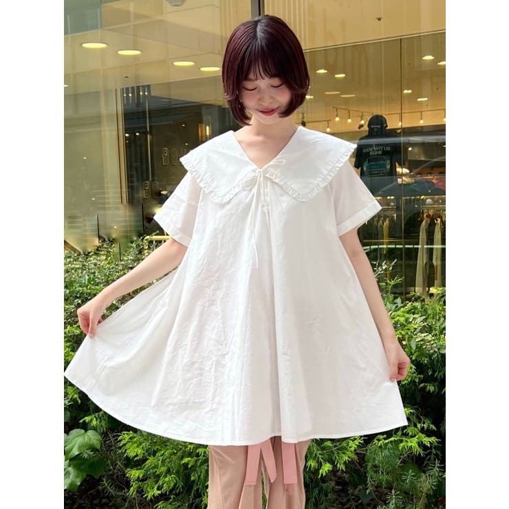 Bigカラーフレアミニワンピース[品番：MKSW0051055]｜merry jenny