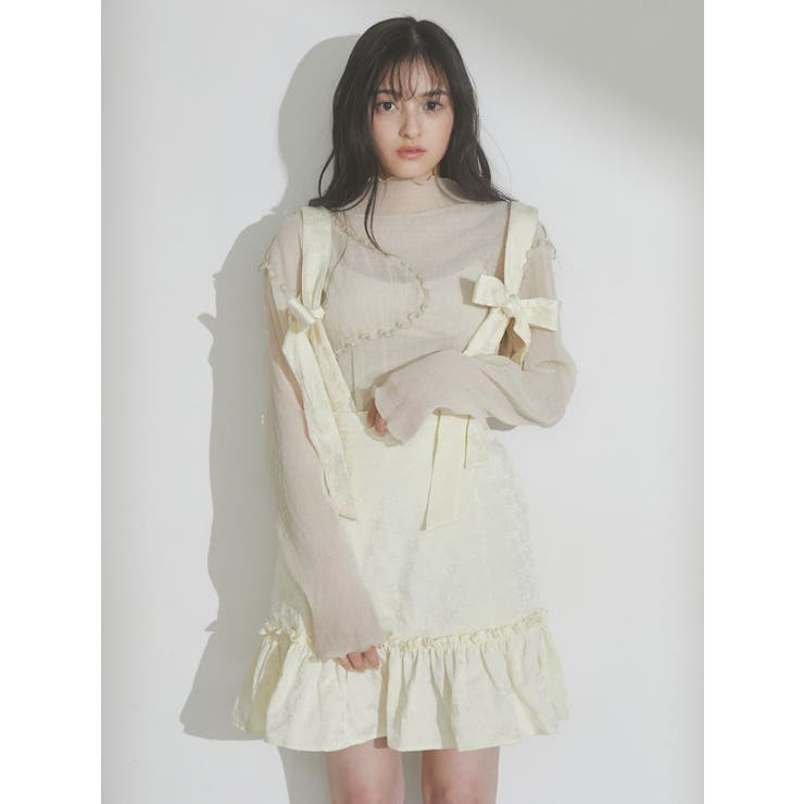 リボンリボンミニスカート[品番：MKSW0051531]｜merry jenny