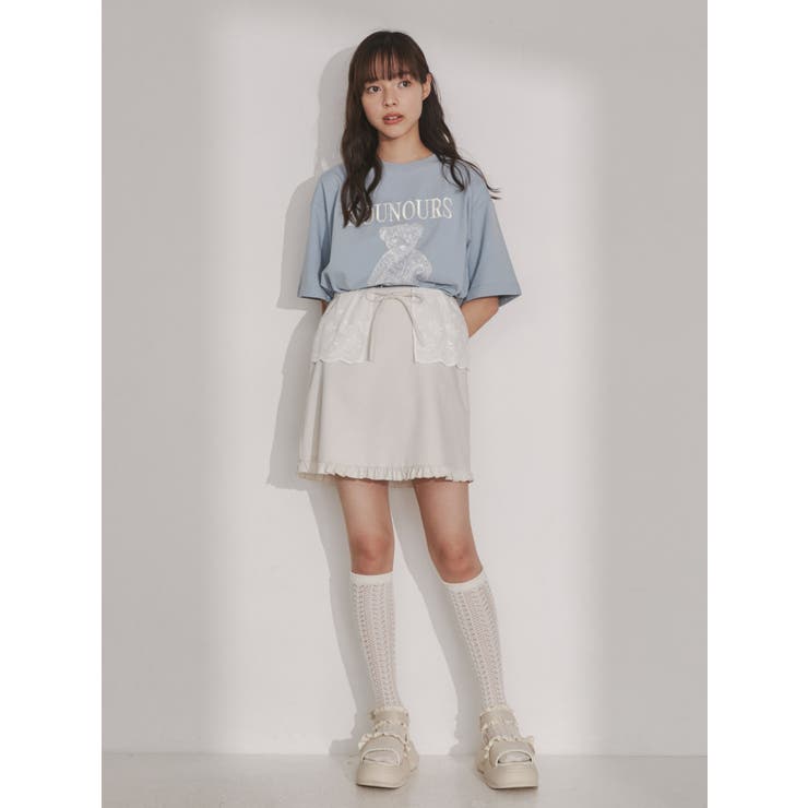 レースフラップミニスカート[品番：MKSW0051506]｜merry jenny