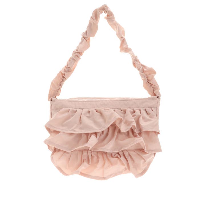 新品タグ付き！RIPANI●美ピンクベージュ✨定番人気！大人可愛い♪フリルバッグ くしゅくしゅショルダーフリルbag[品番：MKSW0051061]｜merry jenny