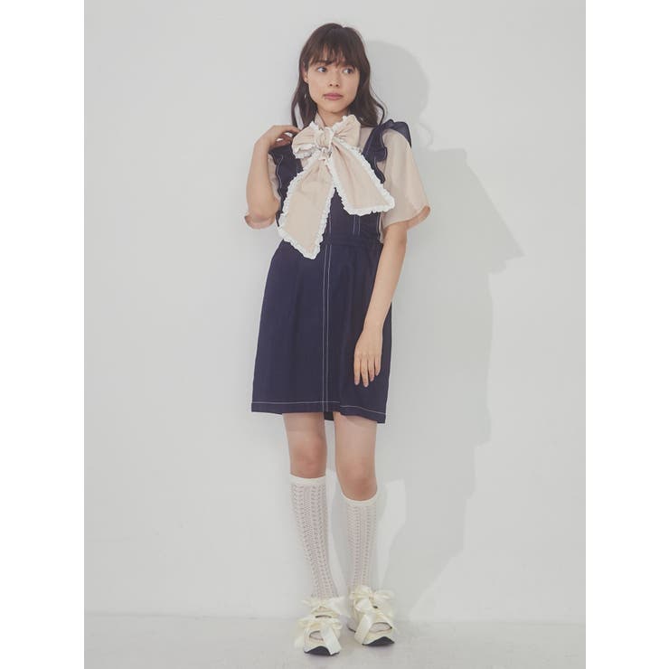 2wayデニムフリルミニワンピース[品番：MKSW0052060]｜merry jenny