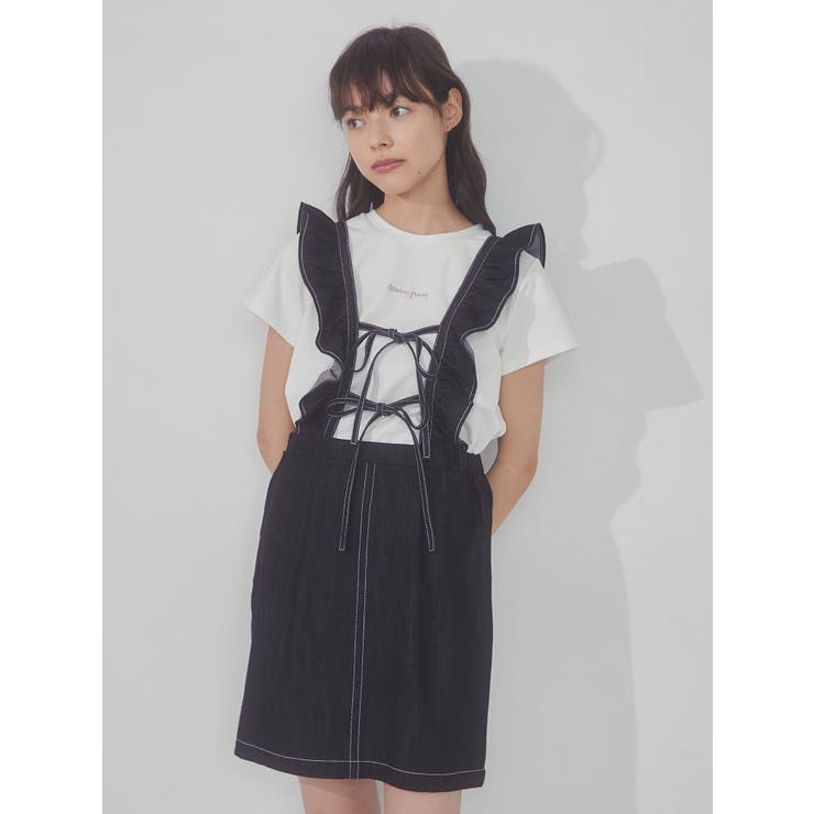 2wayデニムフリルミニワンピース[品番：MKSW0052060]｜merry jenny