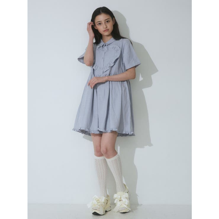 ハートフリルミニワンピース[品番：MKSW0052063]｜merry jenny