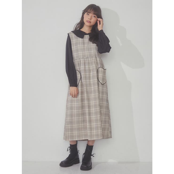 ハートポケットワンピース[品番：MKSW0052715]｜merry jenny