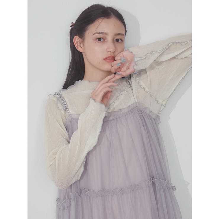 チュールティアードワンピース[品番：MKSW0052717]｜merry jenny