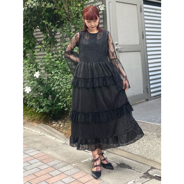 lace lace frill dress[品番：MKSW0053663]｜merry jenny