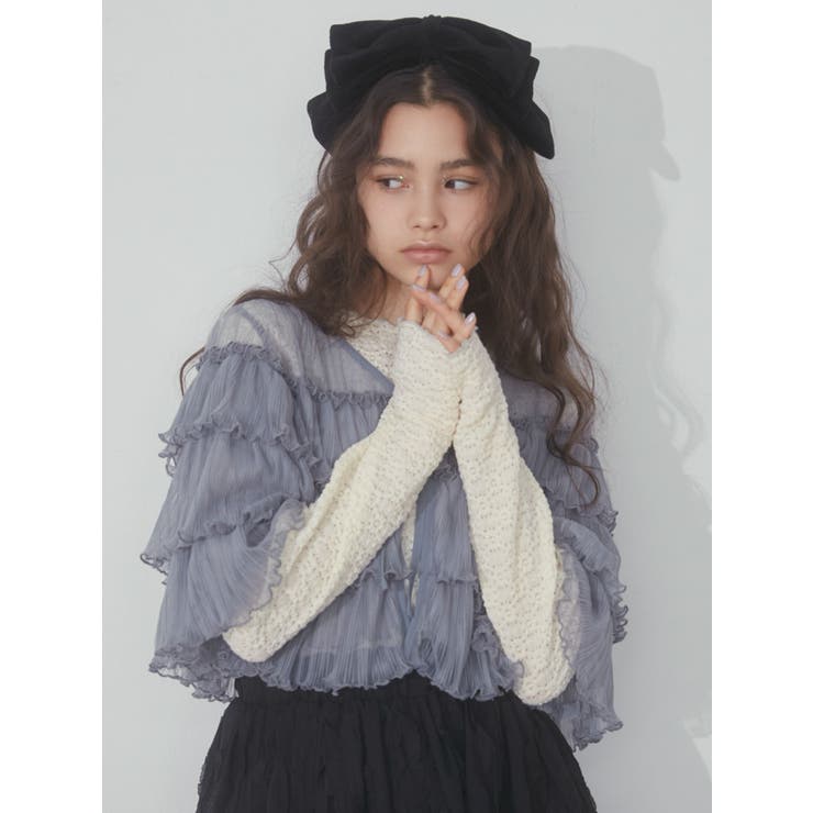 マーキュリーデュオ♡チュールボレロ 2WAYドレープスリーブボレロセットニットワンピース｜マーキュリー