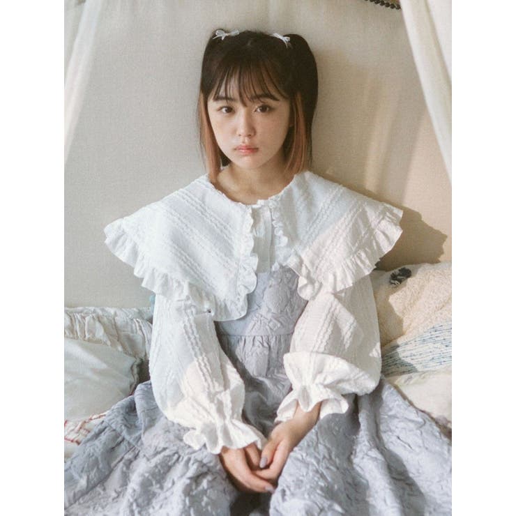 JENNE フリル長袖シャツ ホワイト merry jenny（メリージェニー）の「W 