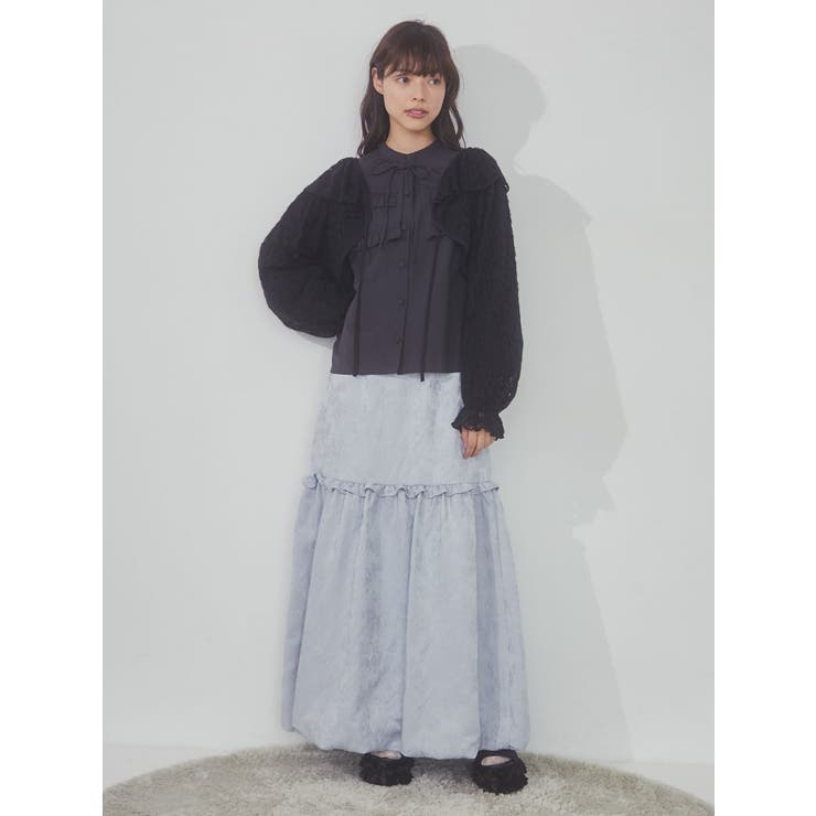 flowerジャガードバルーンスカート[品番：MKSW0052255]｜merry jenny