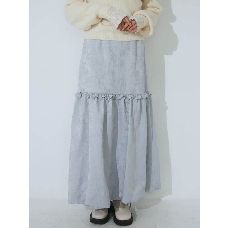 flowerジャガードバルーンスカート[品番：MKSW0052255]｜merry