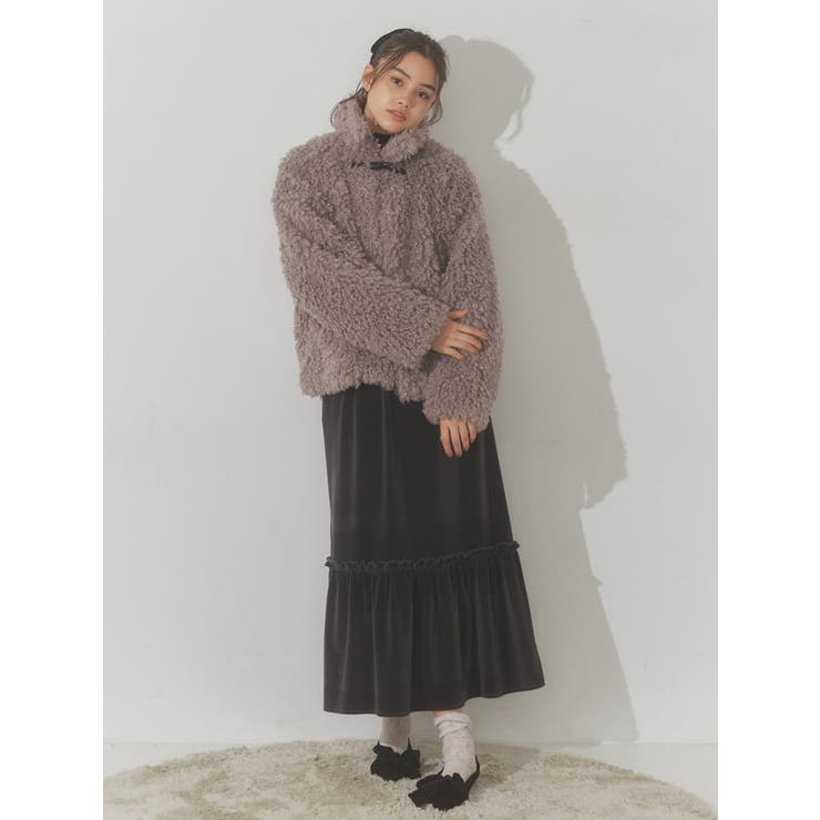 poodle collar fakefur coat[品番：MKSW0052265]｜merry jenny