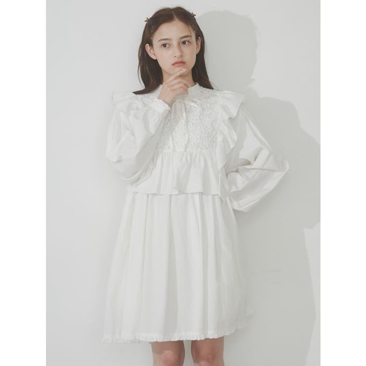 レース2wayミニワンピース[品番：MKSW0053001]｜merry jenny