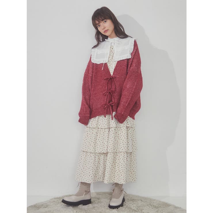 petit flowerティアードジャンスカ[品番：MKSW0052268]｜merry jenny